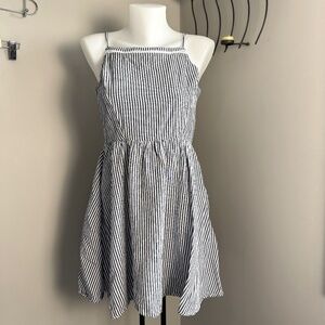 Old Navy Sleeveless High Neck Striped Summer Dress M Beach Boardwalk Festival‎